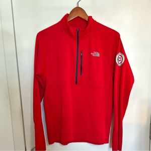 Men’s The North Face Red Long Sleeve 1/2 Zip Up Med Endirance Challenge